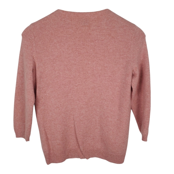 Talbots Women's Cashmere Crewneck Sweater in Soft Pink. 3/4 Sleeves. MP. K126 - Picture 5 of 9